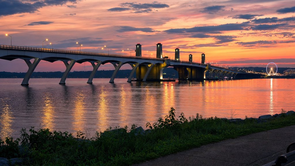 The Wilson Bridge at dusk, Alexandria