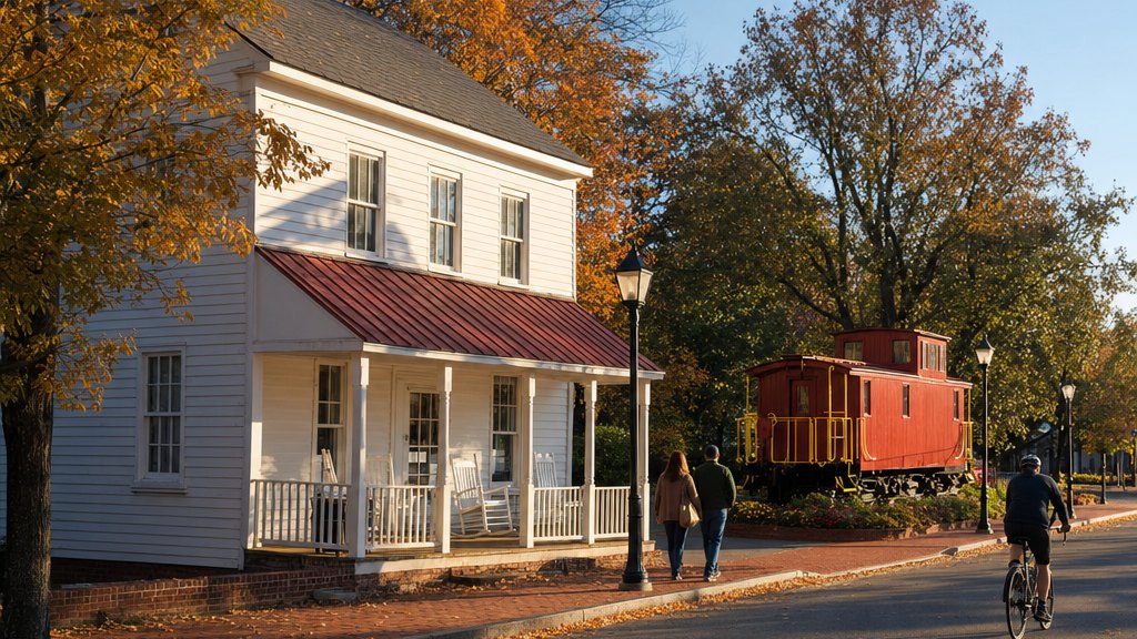 The Freeman Store and caboose, Vienna